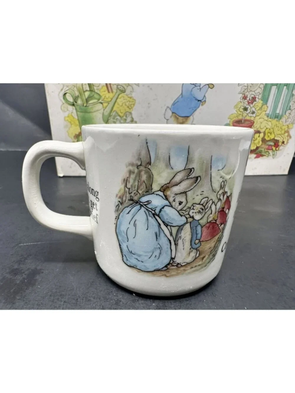 WEDGWOOD PETER RABBIT 3 PC NURSERY SET w/Box Plate Oatmeal Mug Beatrix Potter